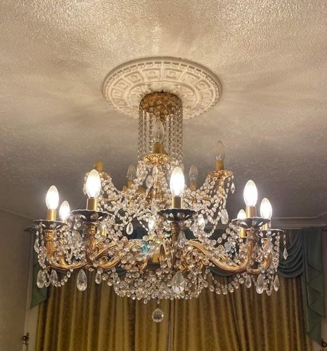 Pair large light - light, crystal