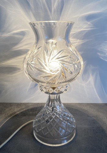 Vintage cut crystal table - cut, lamp
