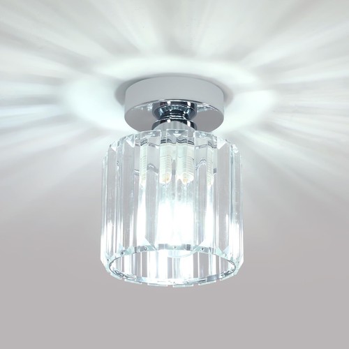 Chrome crystal ceiling light - crystal,