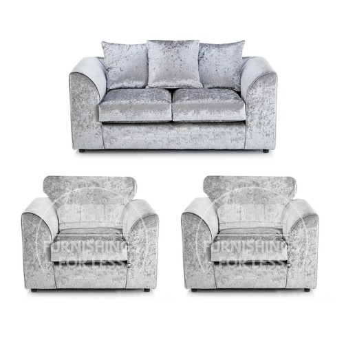Crystal silver corner sofa - silver,