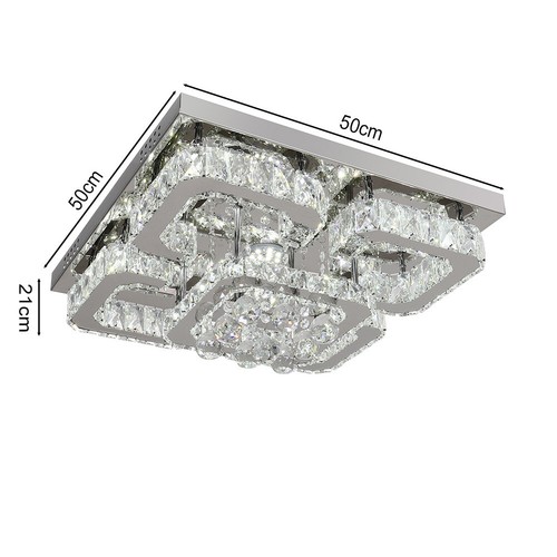 Crystal chandelier square - crystal, led