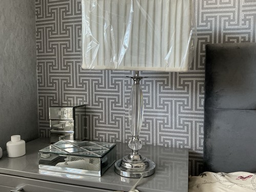 Crystal and chrome lamp - and,